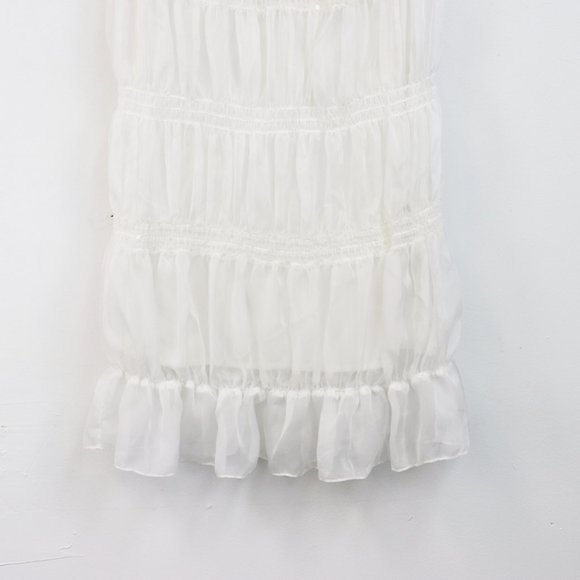 Revolve Smocked Tier Off Shoulder Sheer Maxi Dress - Picture 6 of 8